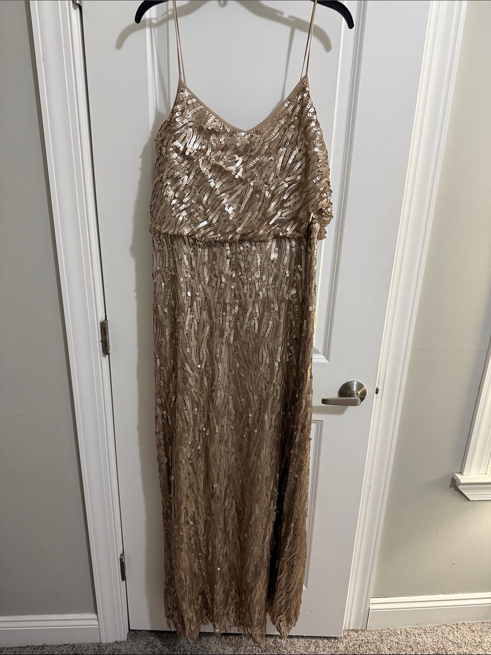 Donna Morgan Gold Sequin Prom Dress